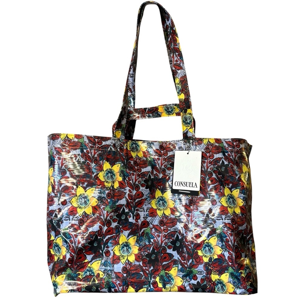 Sale! NEW Consuela Jumbo Tote Bag Sawyer Floral Sunflowers Yellow Red Blue NWT - Picture 2 of 16